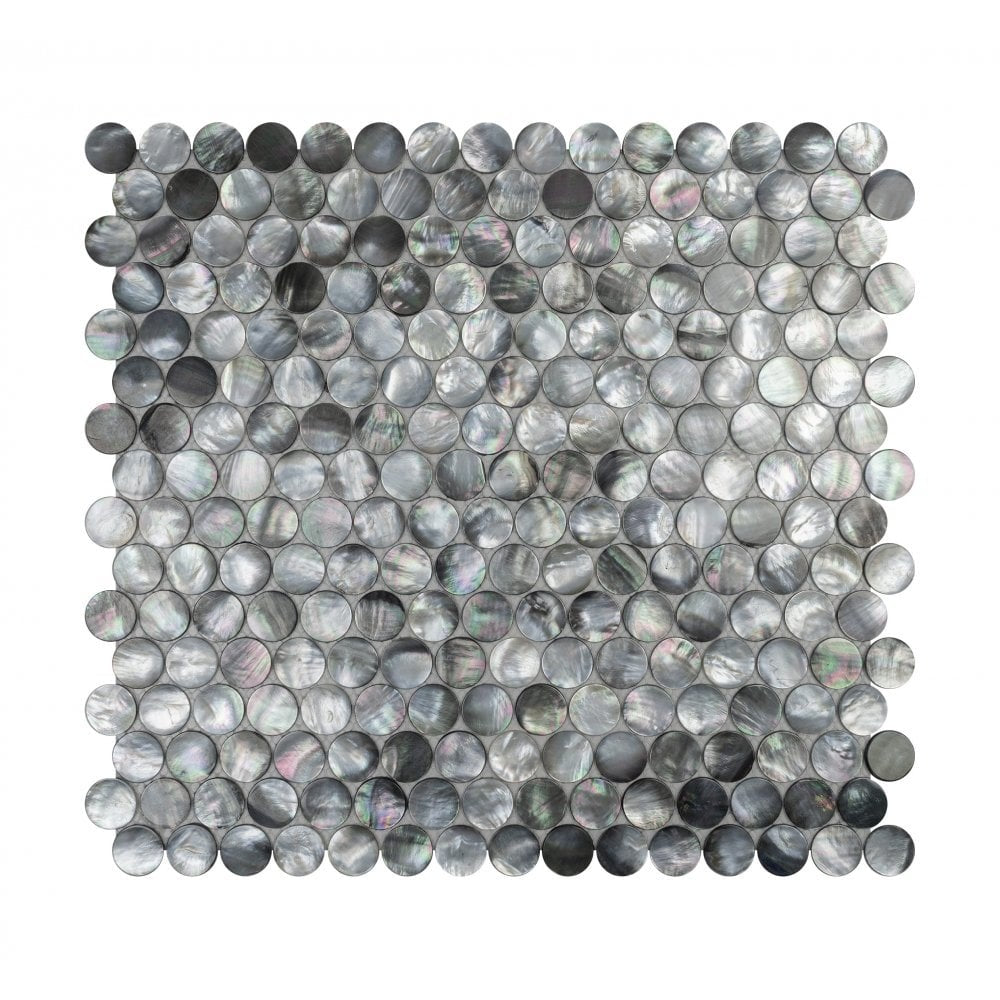 Penny Black Mother of Pearl Mosaic 29x31 cm - Luxury Tiles UK