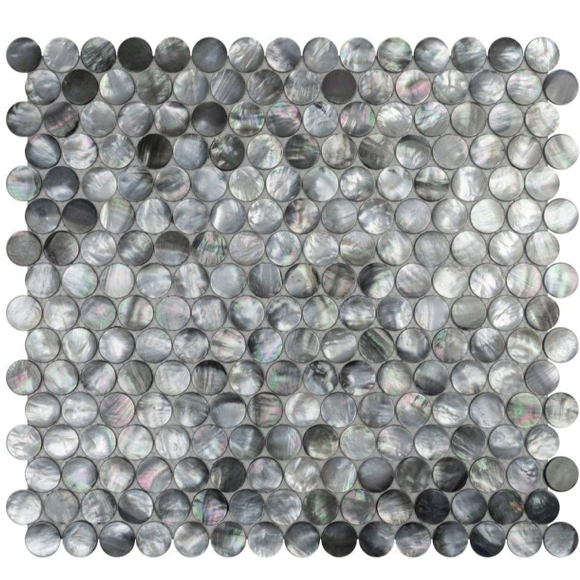 Penny Black Mother of Pearl Mosaic 29x31 cm - Luxury Tiles UK