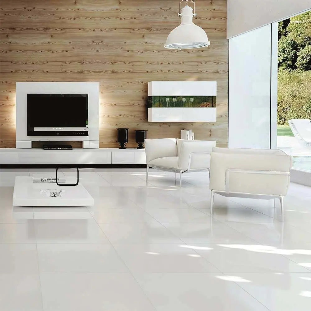 Mayfair White Diamond Gloss 600x600mm Wall and Floor Tile Luxury Tiles