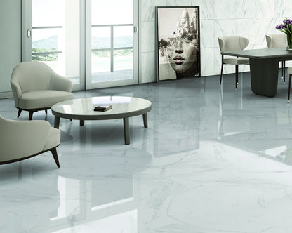 Marble Effect Gloss Ceramic Tile 450x450mm