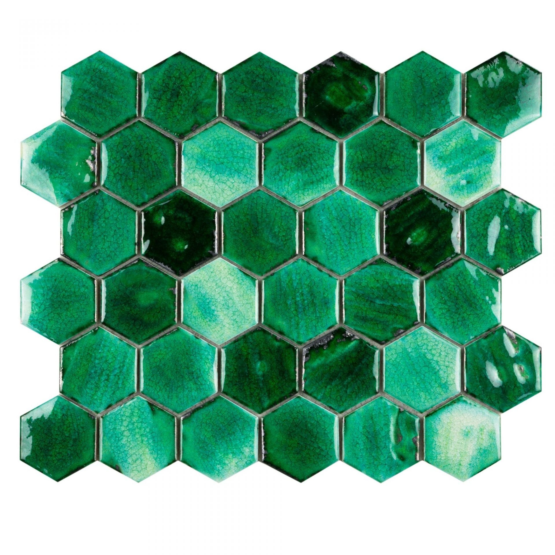 Nemesis Green Hexagon Mosaic Wall & Floor Tile - Luxury Tiles UK