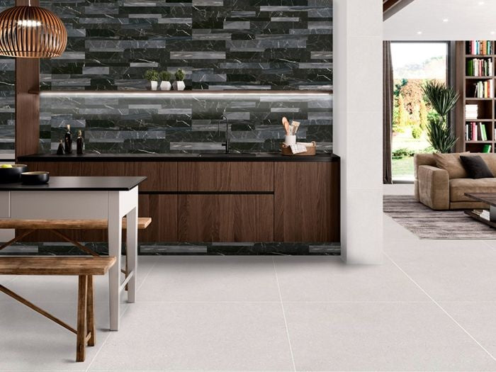 Nero Marble Effect Split Face Wall Tile 200x1200mm - Luxury Tiles UK