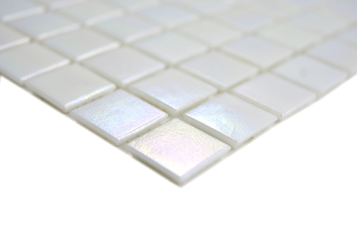 Nova White Iridescence Mosaic Tile