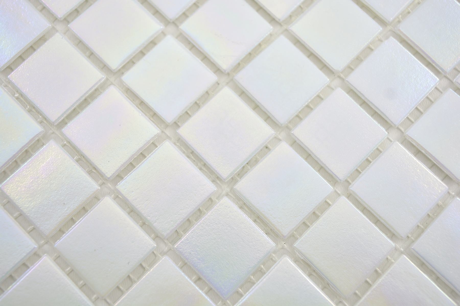 Nova White Iridescence Mosaic Tile