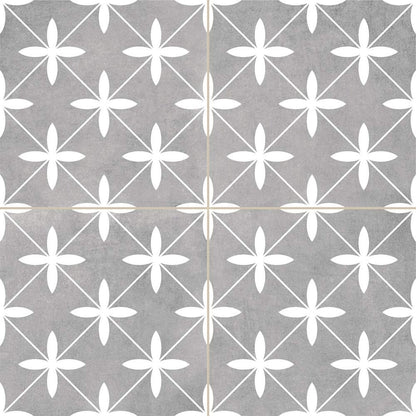 Dove Grey Pattern Floor and Wall Tiles 45x45cm