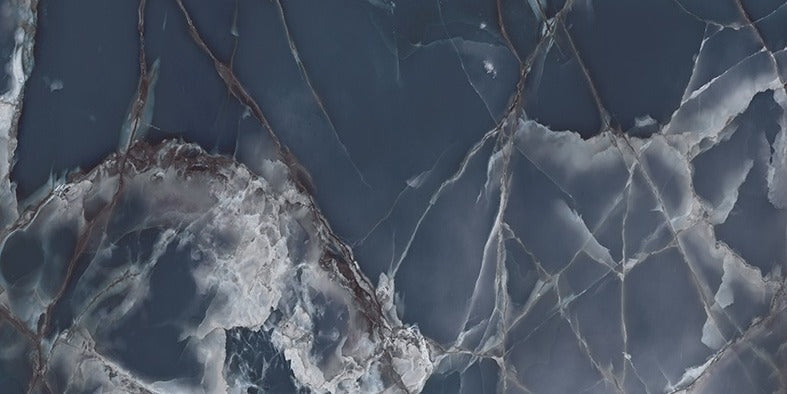 Onyx Indigo Polished Wall and Floor Tile 600x1200 mm  - - Luxury Tiles UK