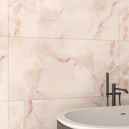 Trento Onyx™ | Pink Polished Porcelain Tile