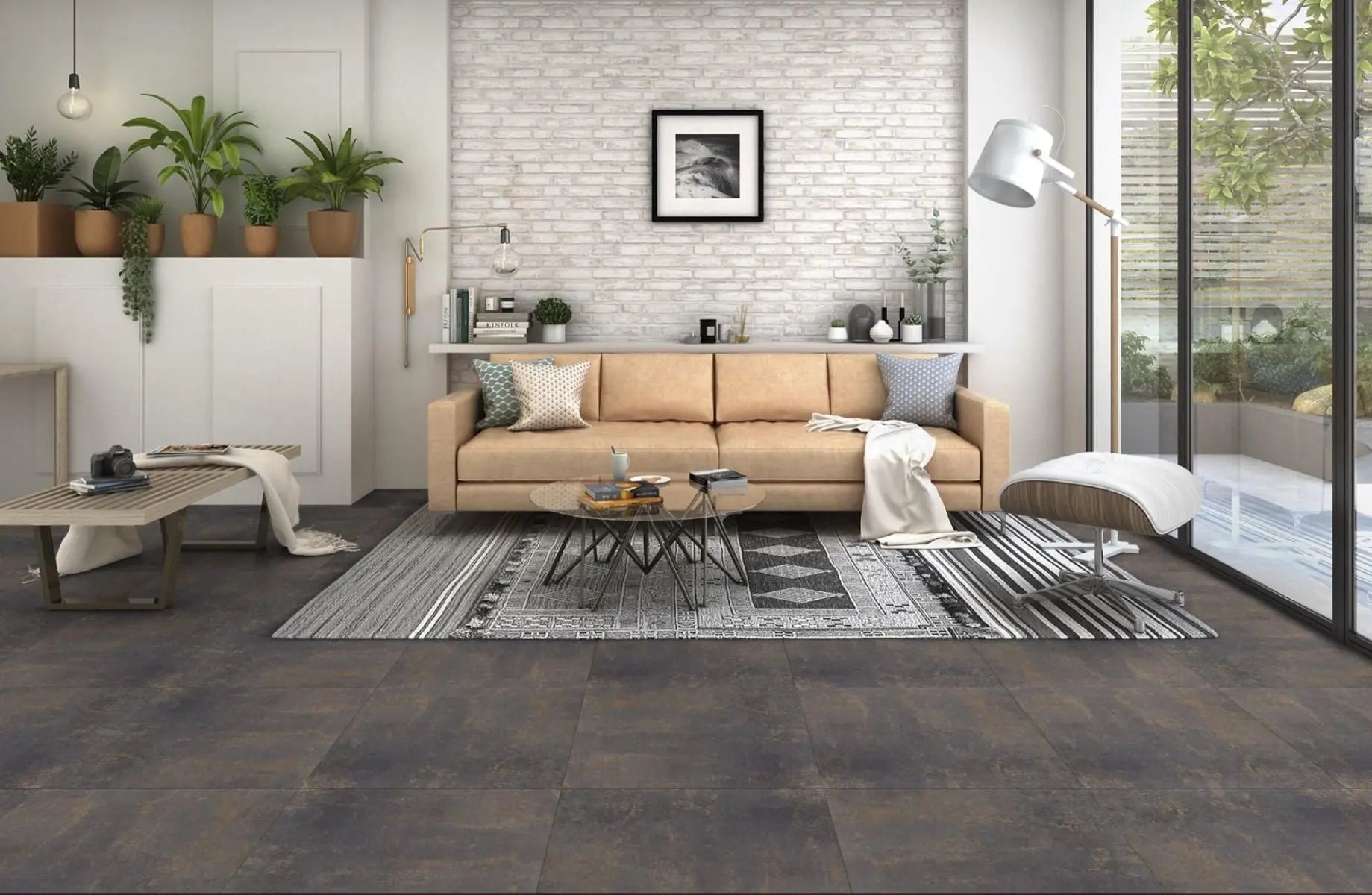 Atlantis Dark Grey Porcelain 650x650mm Floor Tile - Luxury Tiles UK