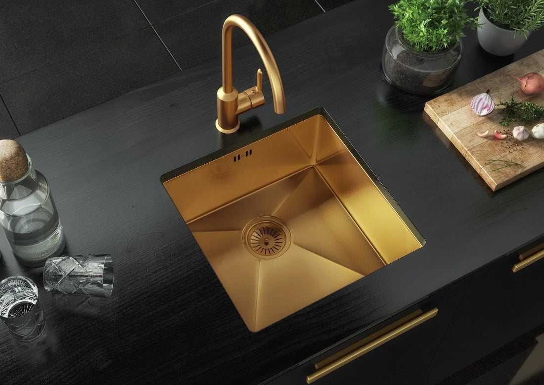 Midas Lalot Gold Undermount Kitchen sink with waste Luxury Tiles