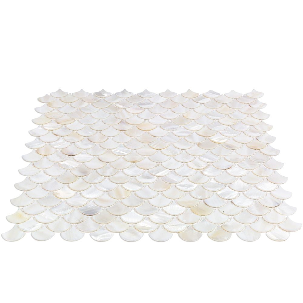 Handmade White Fish Scale Mother of Pearl Mosaic Tile For Bathroom Kitchen Wall Shower Spa Backsplash Tile