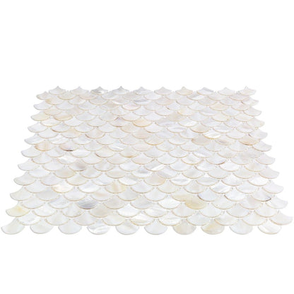 Handmade White Fish Scale Mother of Pearl Mosaic Tile For Bathroom Kitchen Wall Shower Spa Backsplash Tile