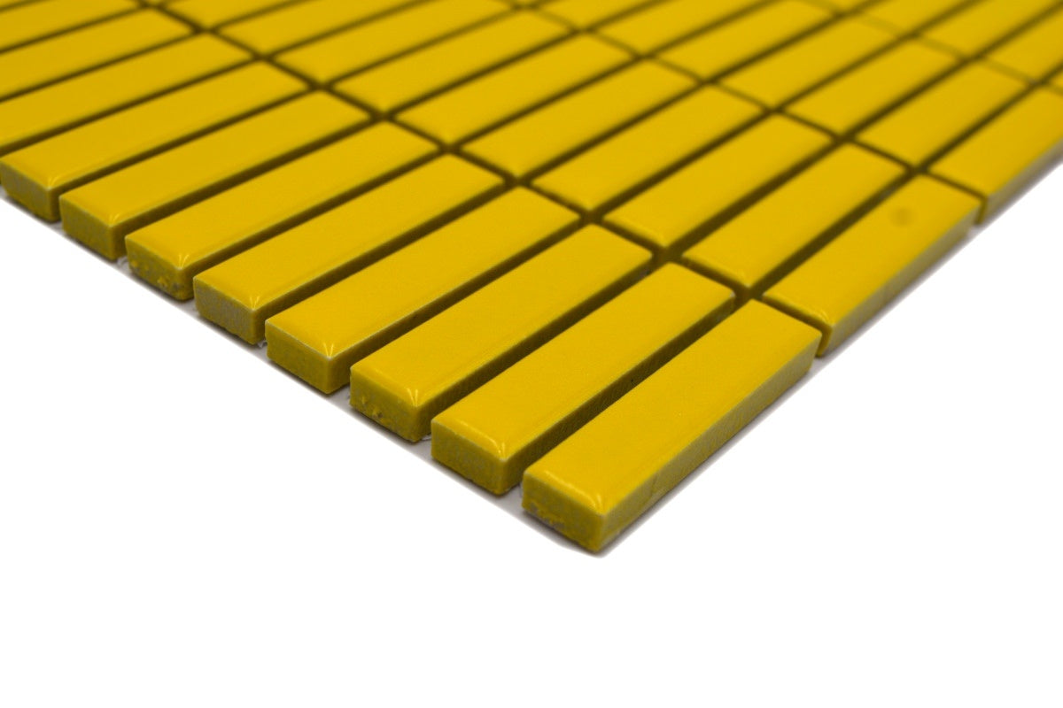 Paintbox Canary Yellow Kit Kat Mosaic Tile | Luxury Tiles UK