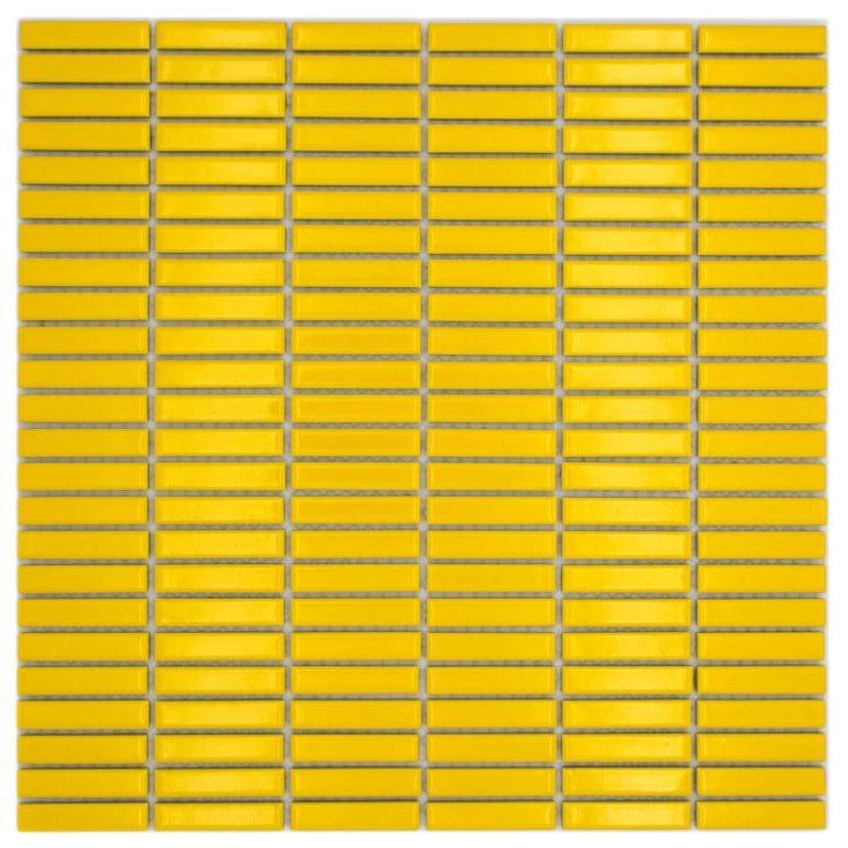Paintbox Canary Yellow Kit Kat Mosaic Tile - Luxury Tiles UK
