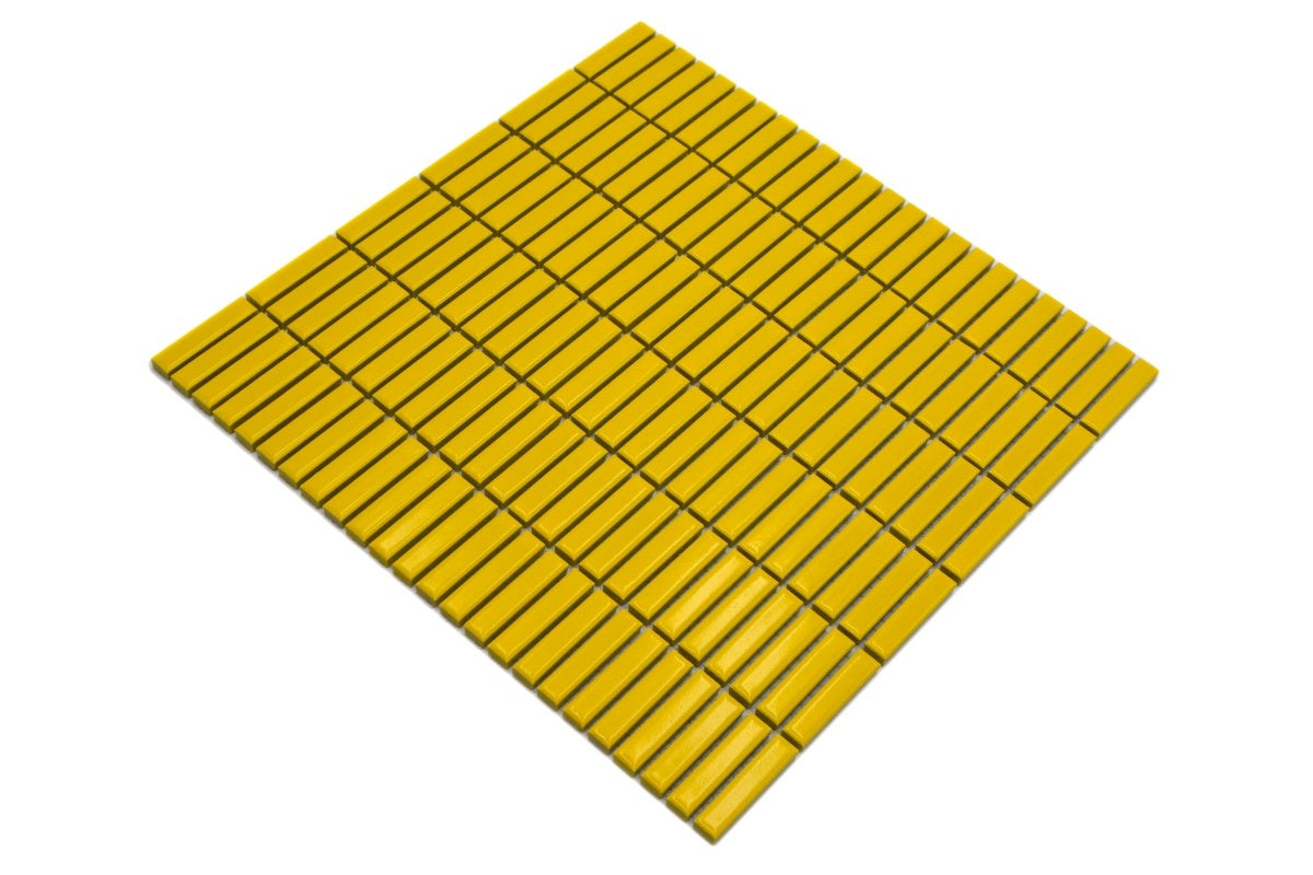 Paintbox Canary Yellow Kit Kat Mosaic Tile - Luxury Tiles UK