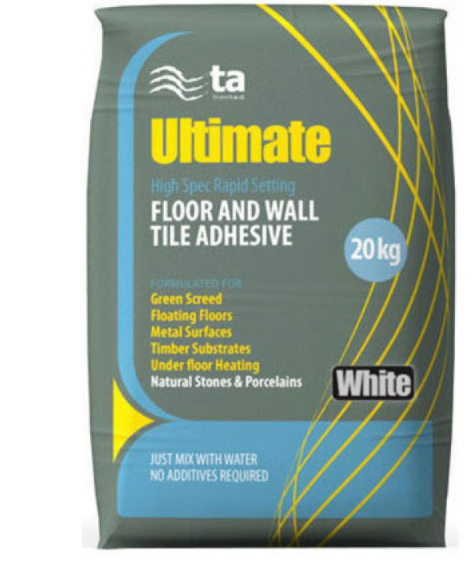 White Floor and Wall High Spec Rapid Setting Tile Adhesive 20kg - Luxury Tiles UK