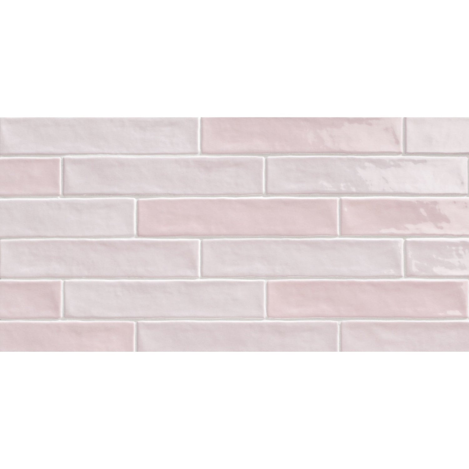 Blush Pink Herringbone Flat Metro Wall Tile