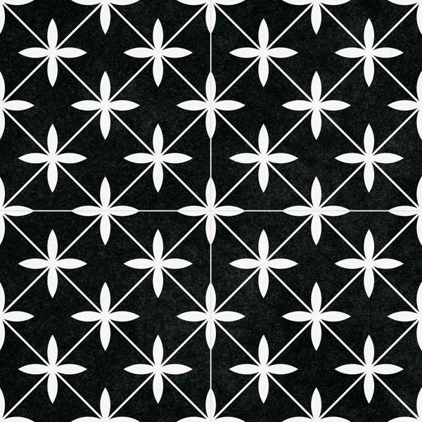 Dove Black Pattern Tiles 45x45cm - Luxury Tiles UK