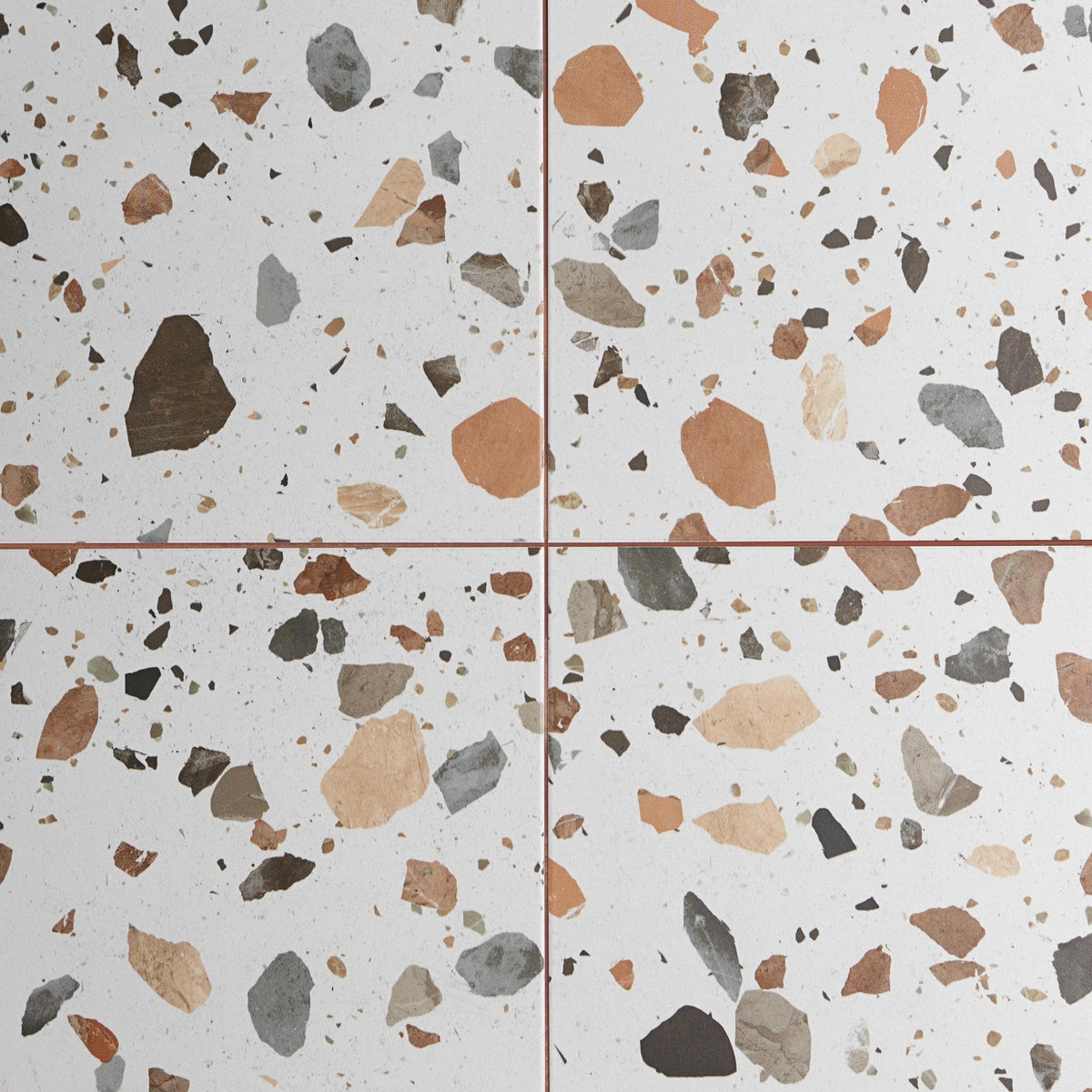 Alyona Earth Terrazzo Ceramic Tiles 450x450mm | Luxury Tiles UK