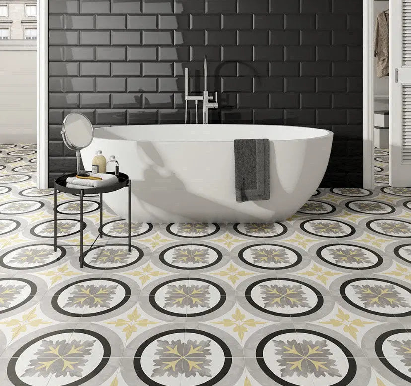 Charlbury Yellow Wall and Floor Tiles - 200 x 200mm - Luxury Tiles UK