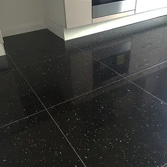 Shimmer Night Black Sparkling Quartz Tile - Luxury Tiles UK