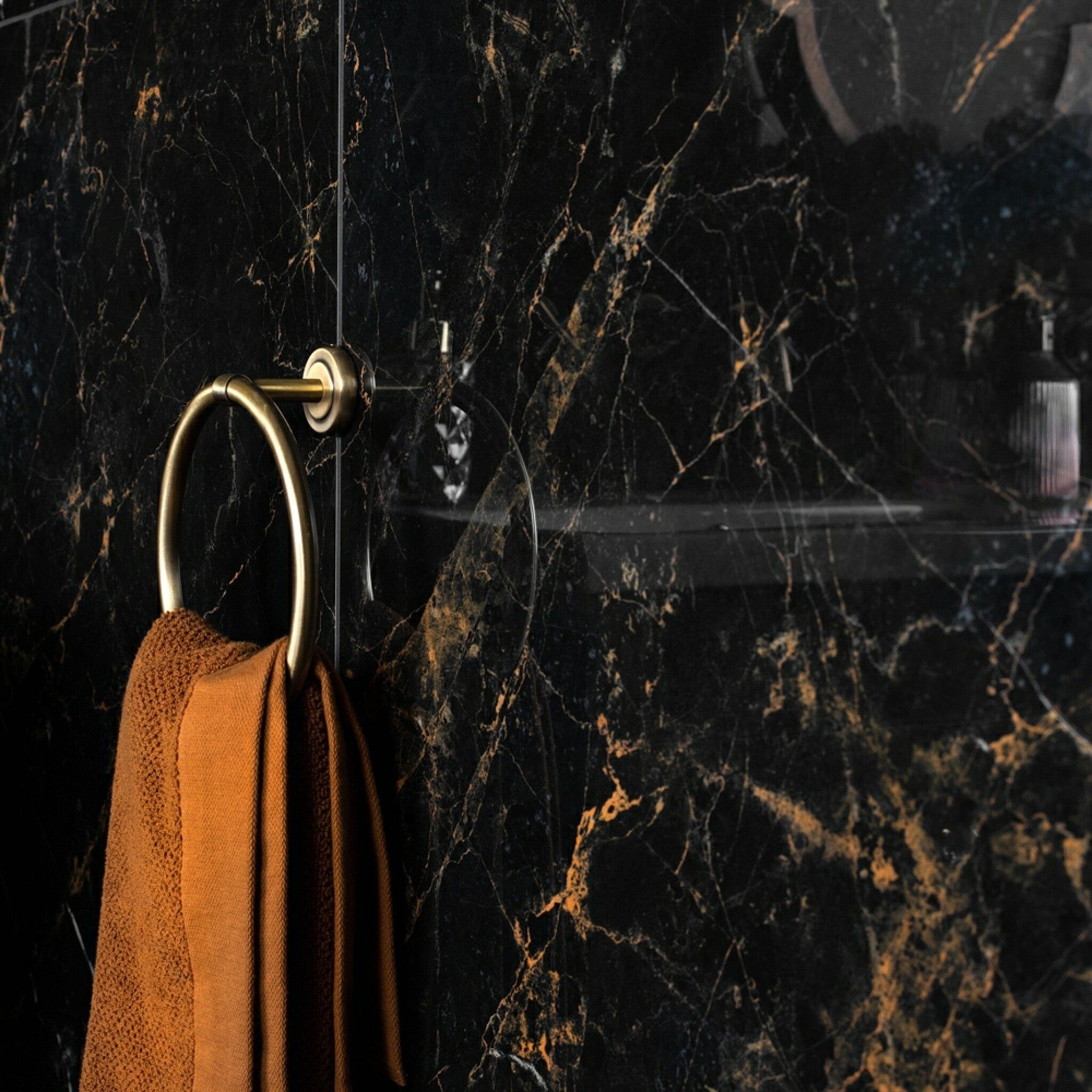 Raven Black Marble Effect Tile 600x1200mm - Luxury Tiles UK