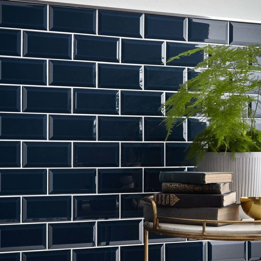 Royal Blue Metro Gloss Ceramic Tile - Luxury Tiles UK