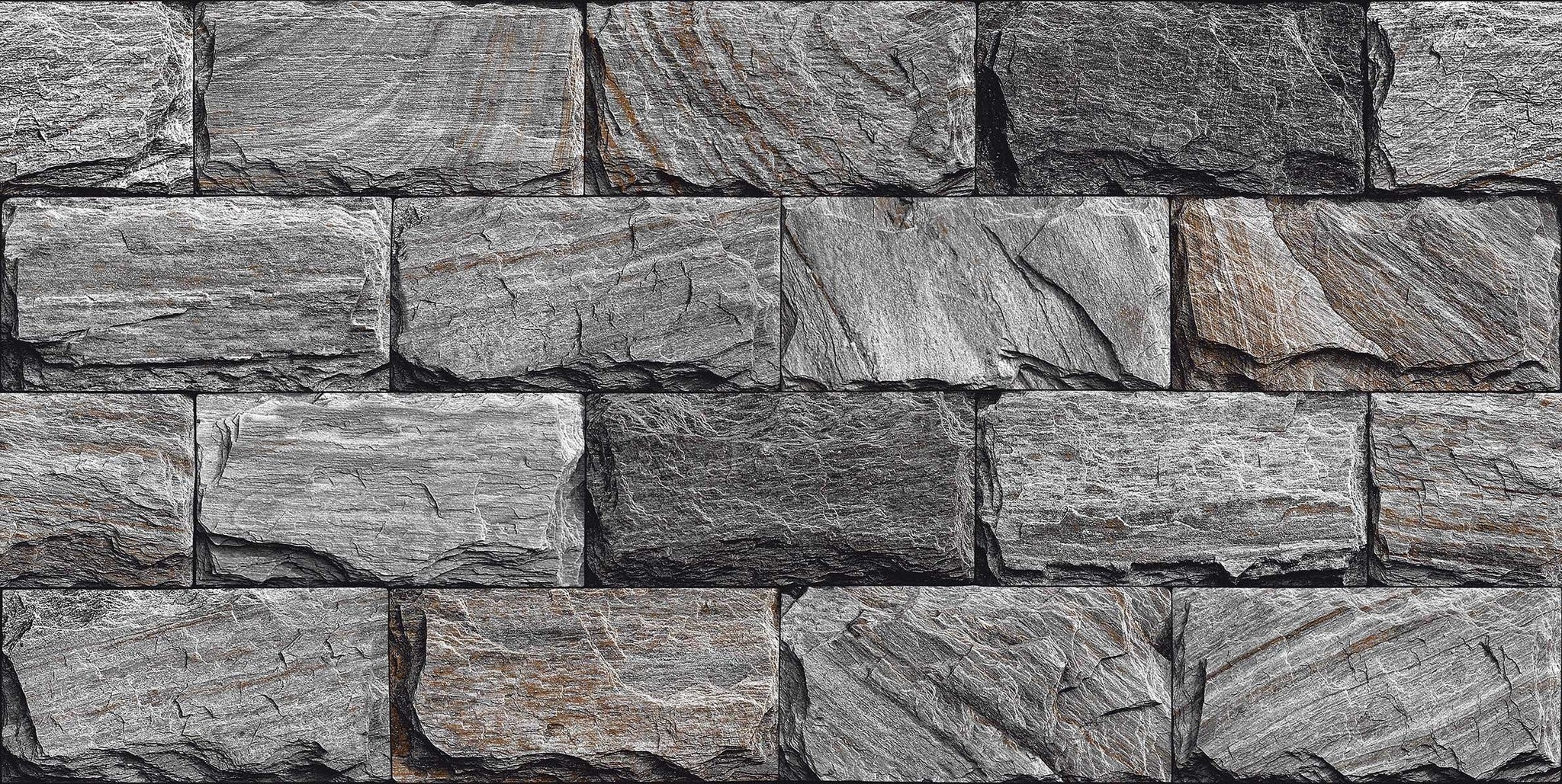 Rustic Grey Brick Stone Split Face Wall Tile 300x600mm - Luxury Tiles UK