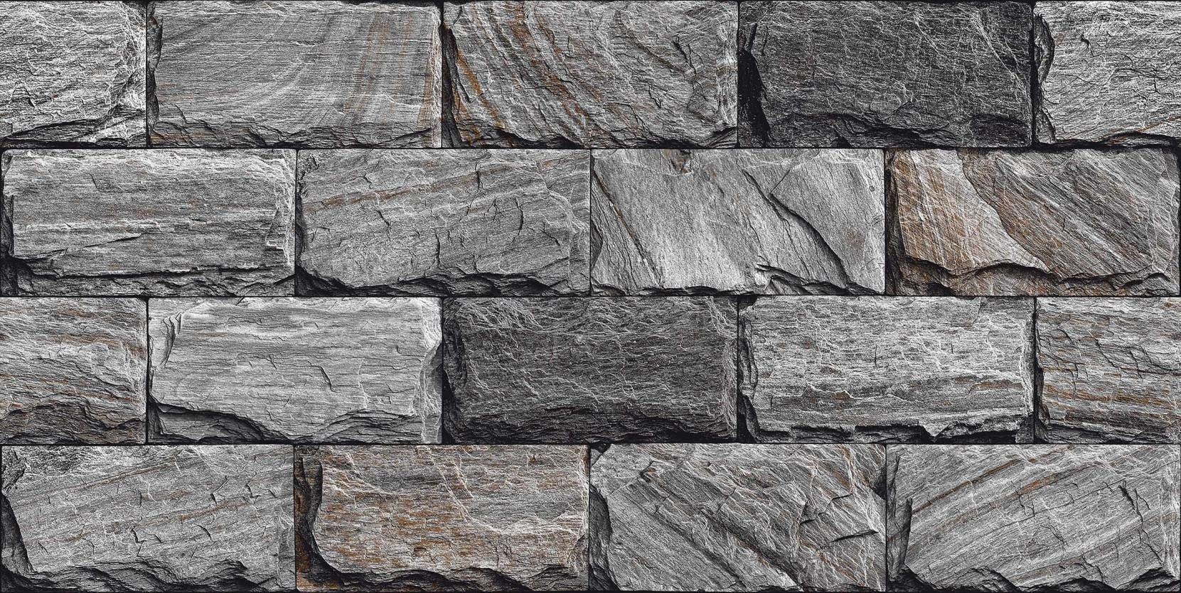 Rustic Grey Brick Stone Split Face Wall Tile 300x600mm | Luxury Tiles UK