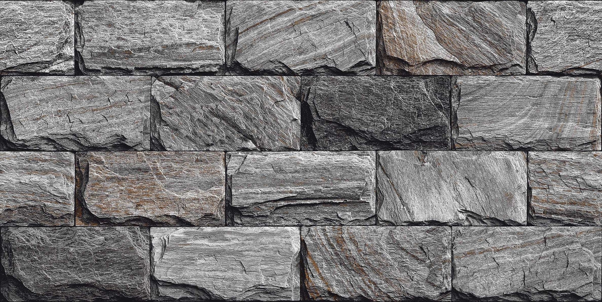 Rustic Grey Brick Stone Split Face Wall Tile 300x600mm | Luxury Tiles UK