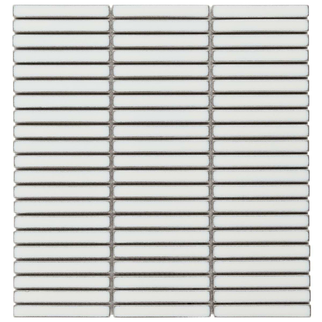 Tokyo Mini Kit-Kat Mosaic Tile Sheet Gloss White with Shaded Edges