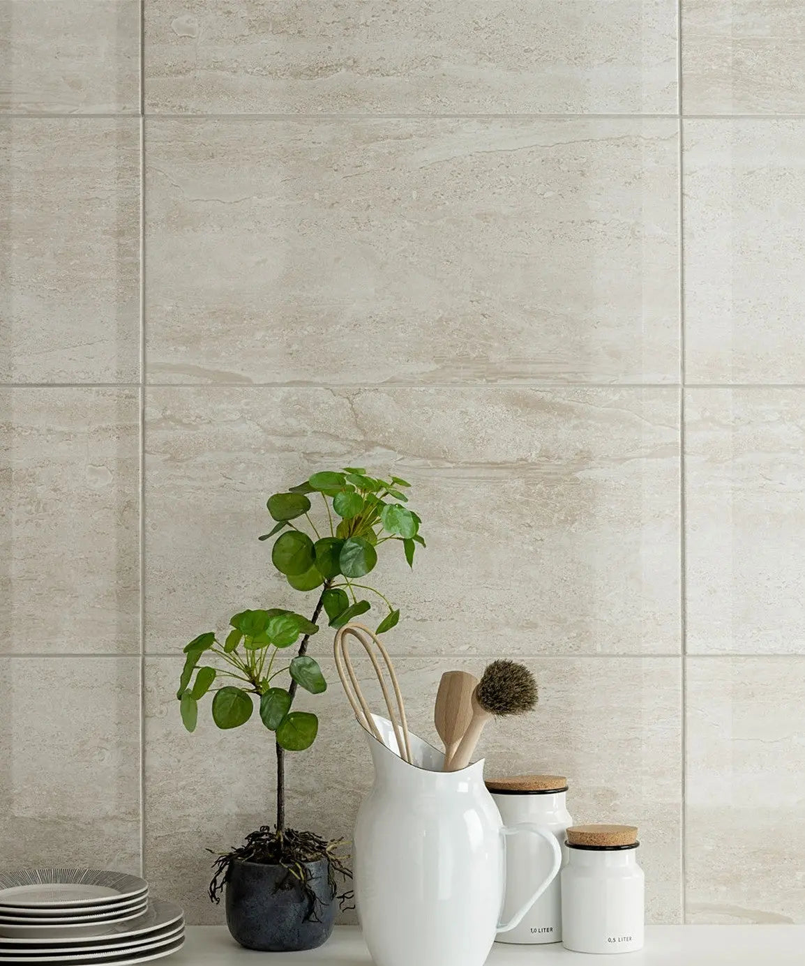 Salerno Beige 30cm x 60cm Wall Tile British Ceramic Tiles