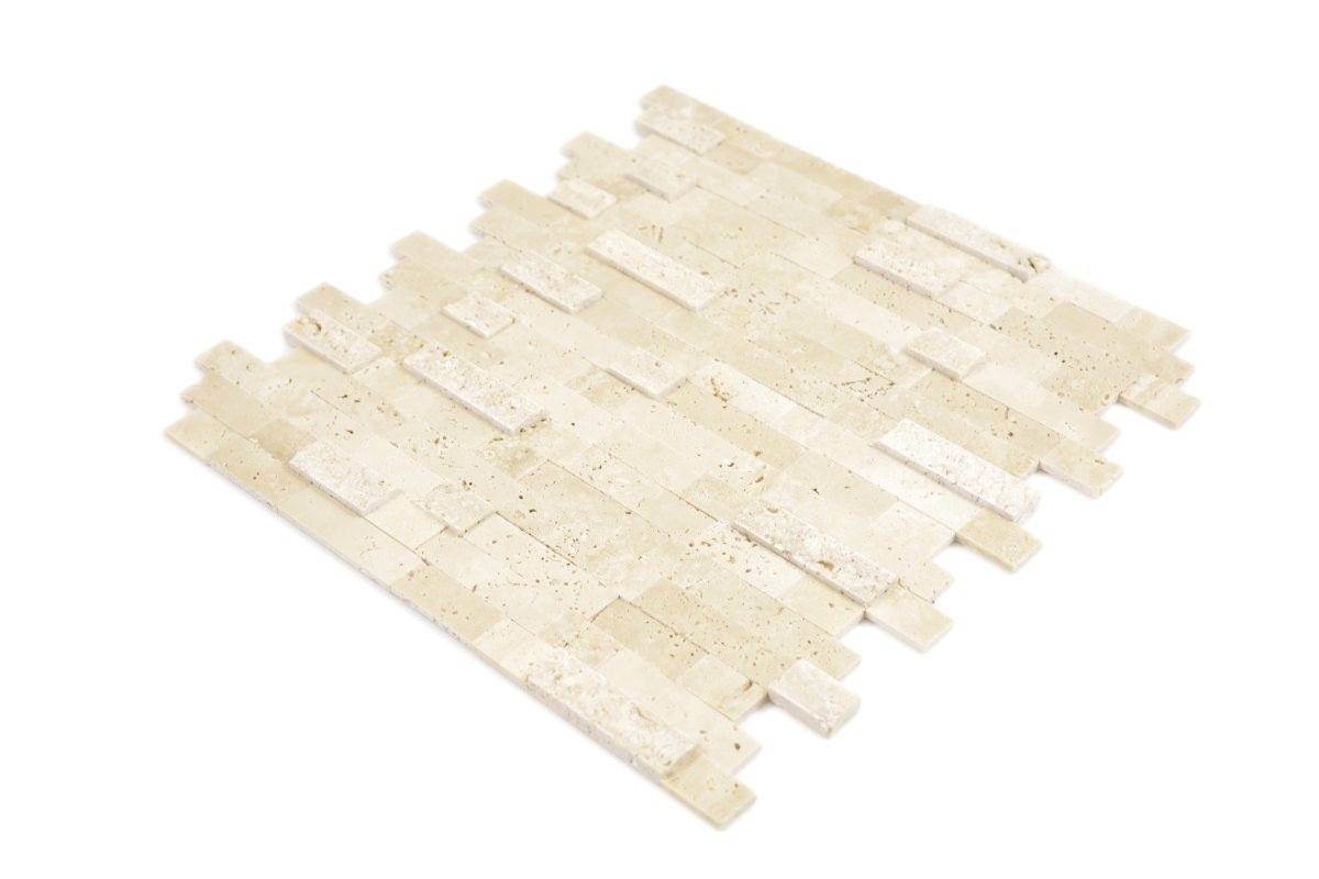 Beige Brickstone Peel and Stick Mosaic Tile - Luxury Tiles UK