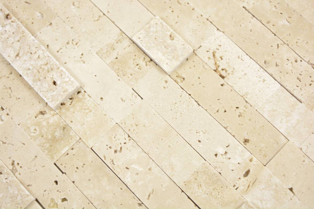 Beige Brickstone Peel and Stick Mosaic Tile