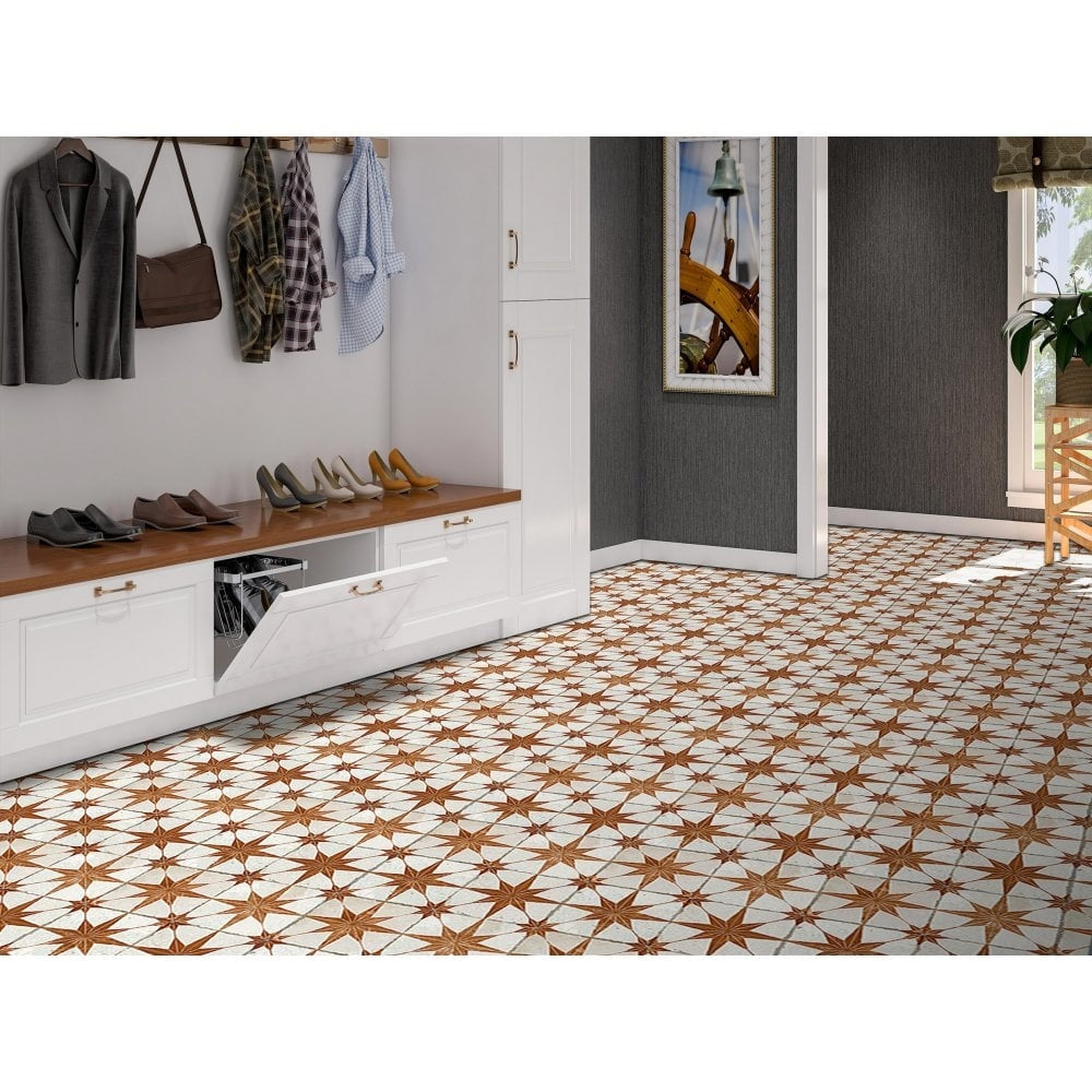 Scintilla Orange Feature Floor and Wall Ceramic Tiles - Luxury Tiles UK