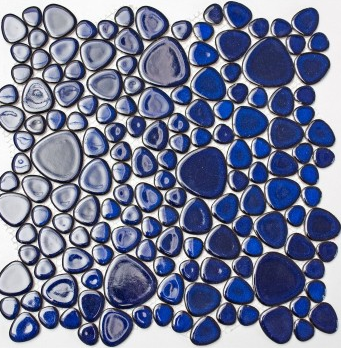 Pebble Blue Ceramic Mosaic Tile 30x30cm - Luxury Tiles UK