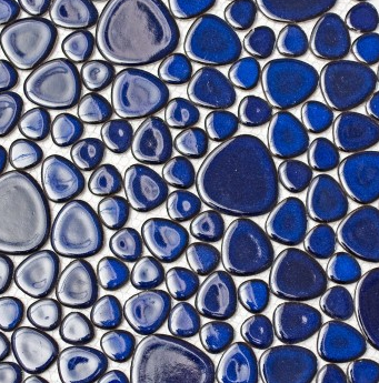 Pebble Blue Ceramic Mosaic Tile 30x30cm - Luxury Tiles UK