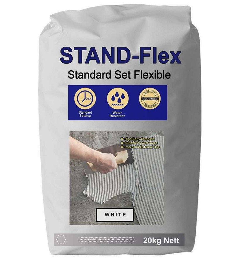 White Standard Flex Tile Adhesive 20KG - Luxury Tiles UK