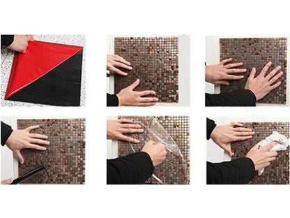 Self-adhesive mosaic tile silver