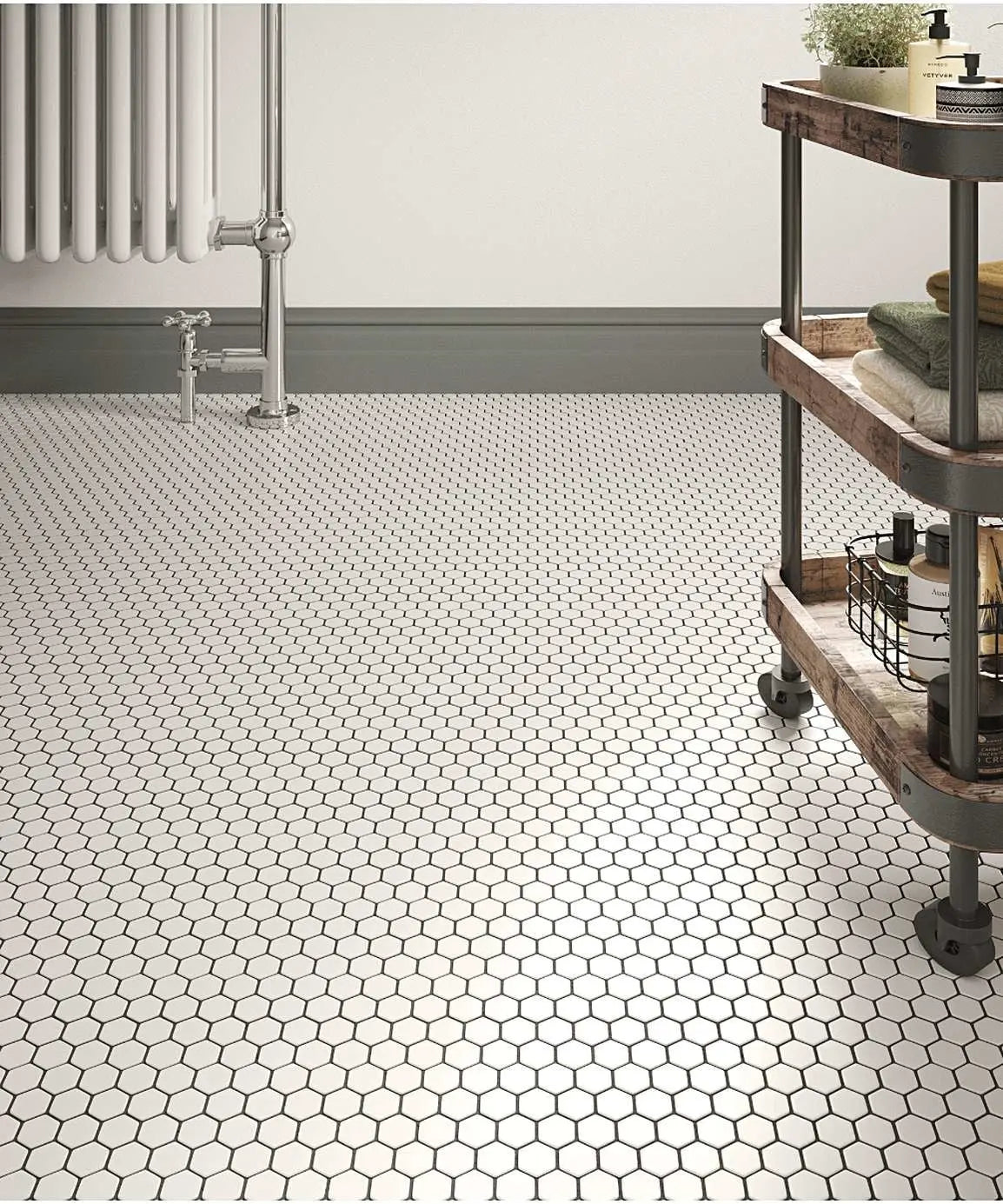 Fine Tile Loder Shapes Hexagon Gloss White Mosaic Tile – Luxury Tiles UK