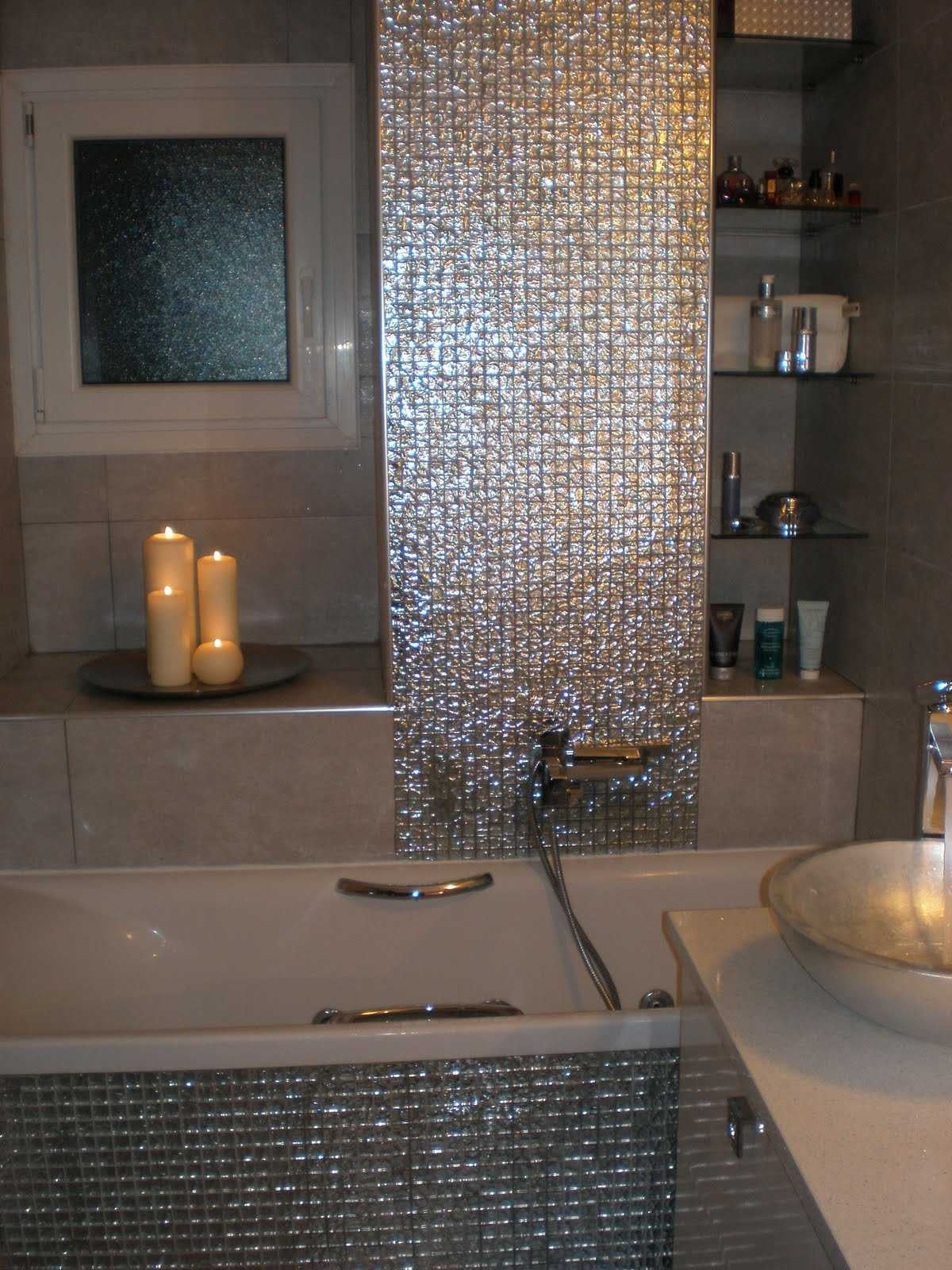 Silver GlItter Mosaic Tile 