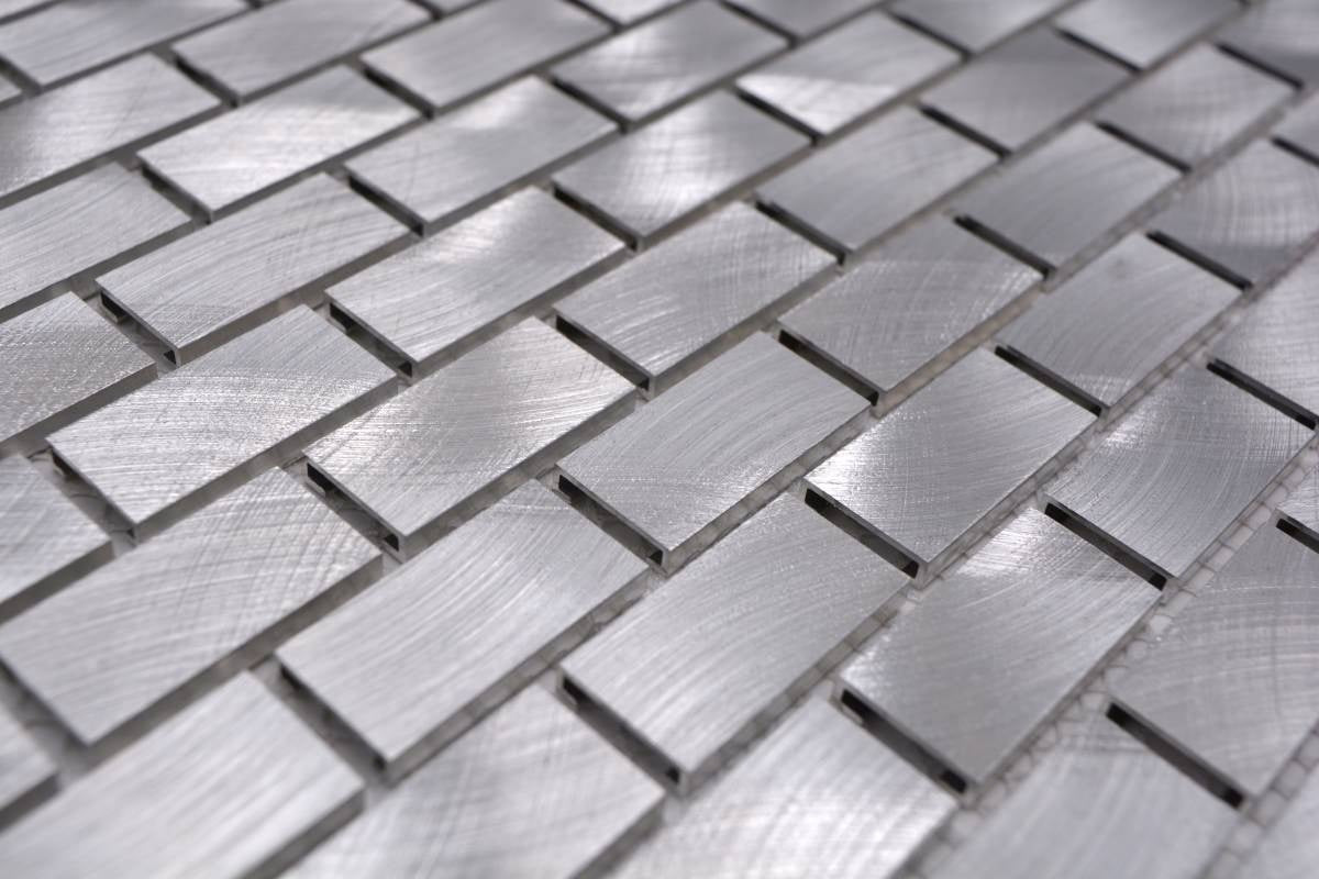 Aluminium Silver Ore Mosaic Wall Tile 306x324 mm - Luxury Tiles UK