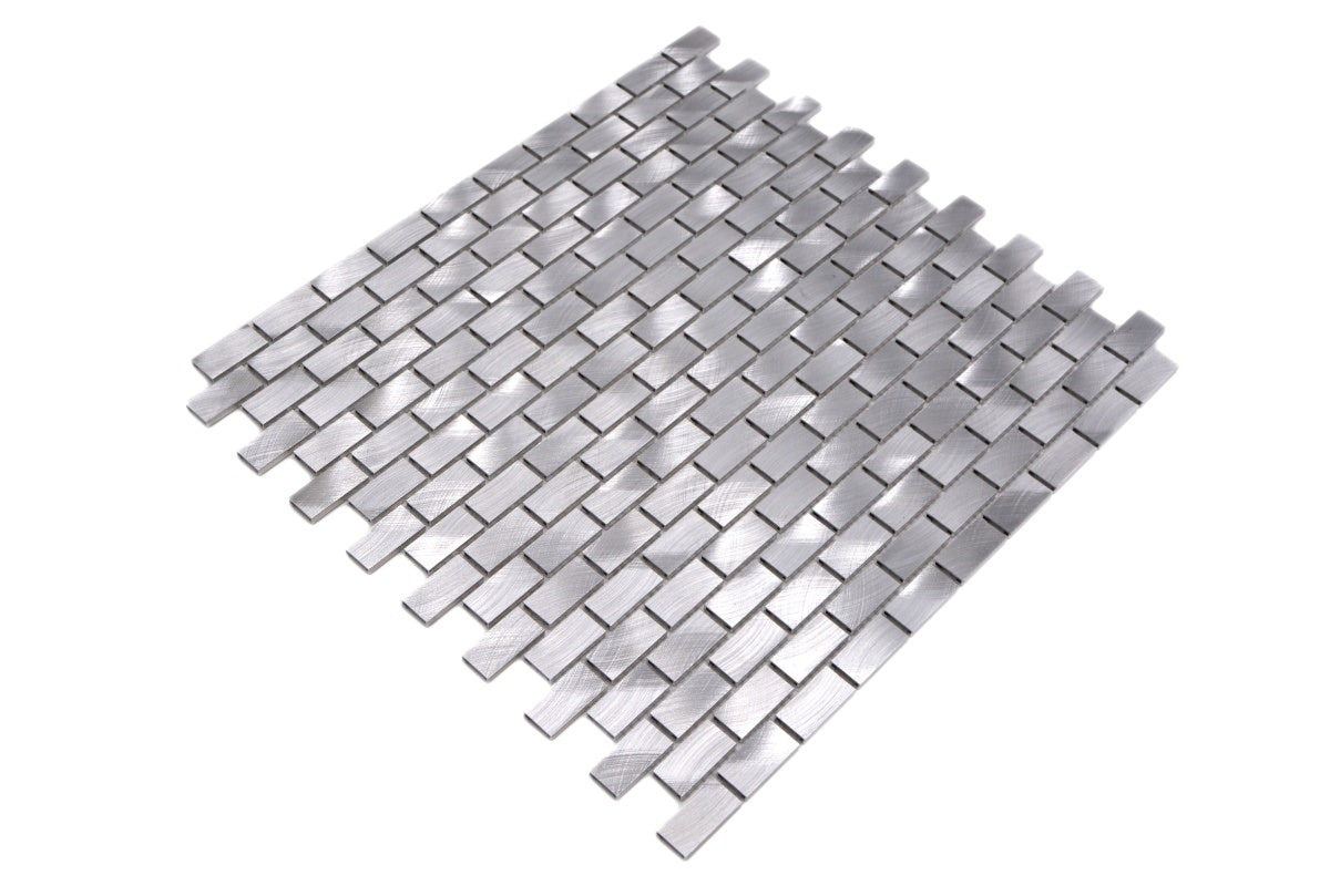 Aluminium Silver Ore Mosaic Wall Tile 306x324 mm - Luxury Tiles UK