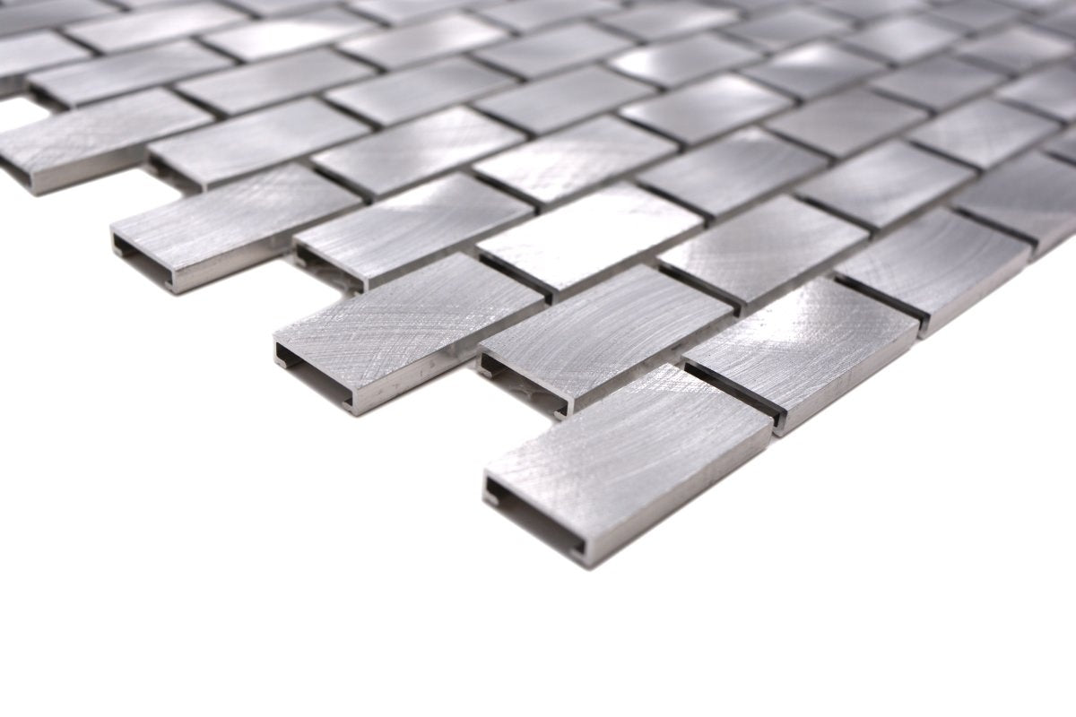 Aluminium Silver Ore Mosaic Wall Tile 306x324 mm - Luxury Tiles UK