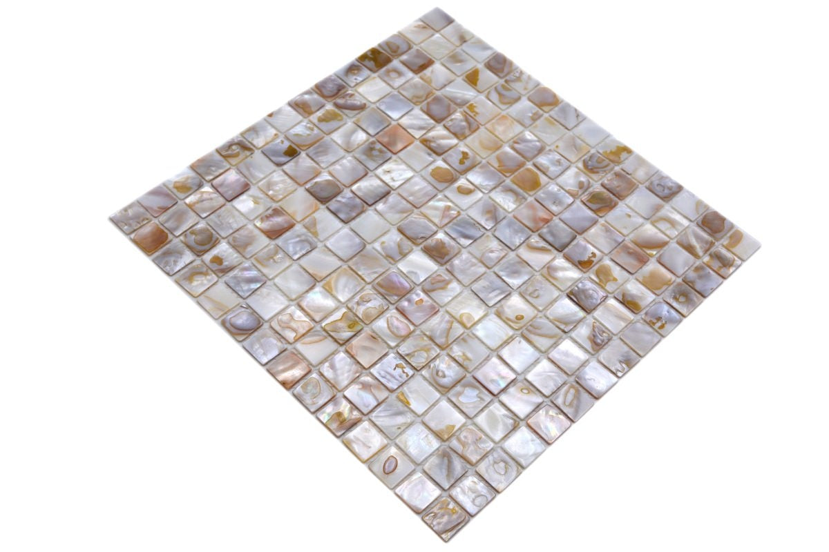 Viktor Mosaic Glossy Light Beige Tile 305x305cm - Luxury Tiles UK