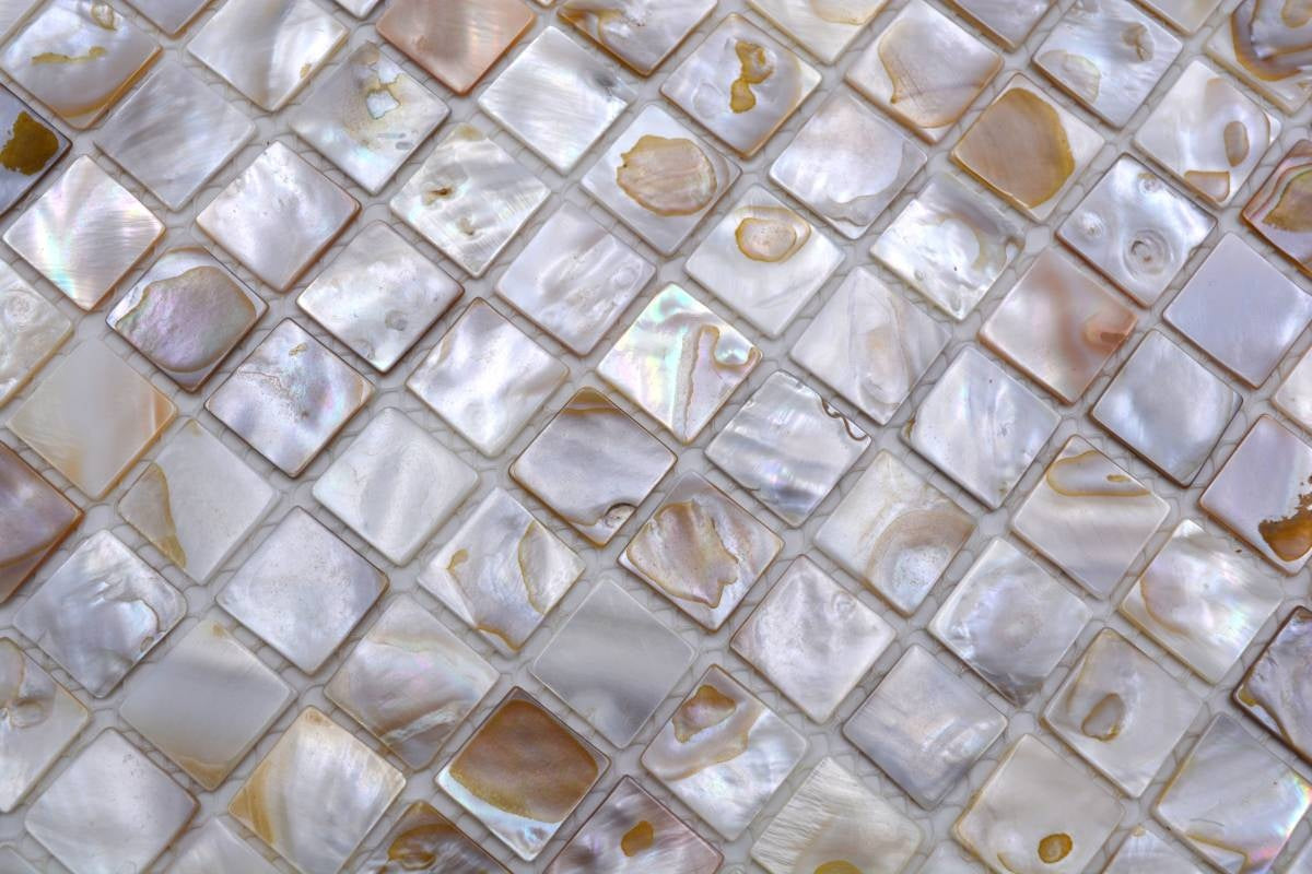 Viktor Mosaic Glossy Light Beige Tile 305x305cm - Luxury Tiles UK