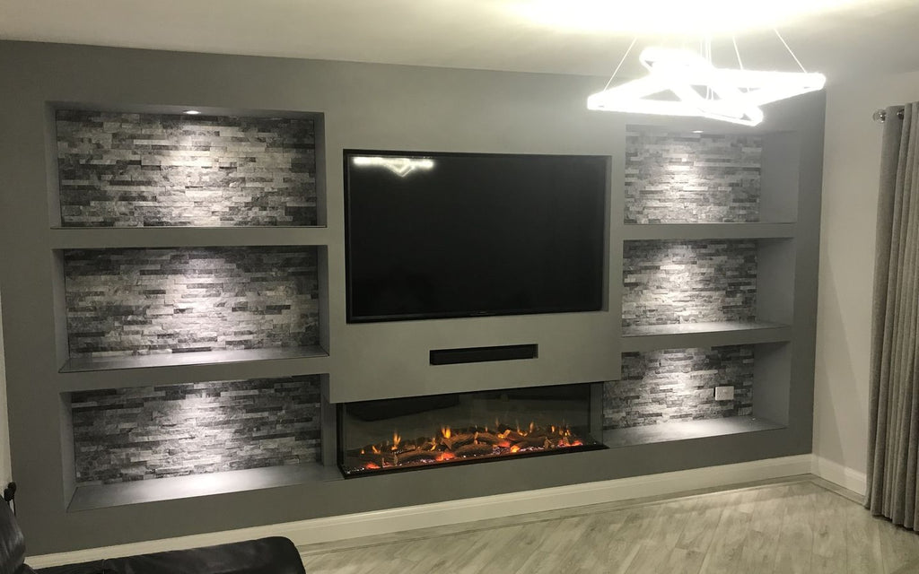 Cloud Grey Slate Tile Split Face Cladding 10x36cm