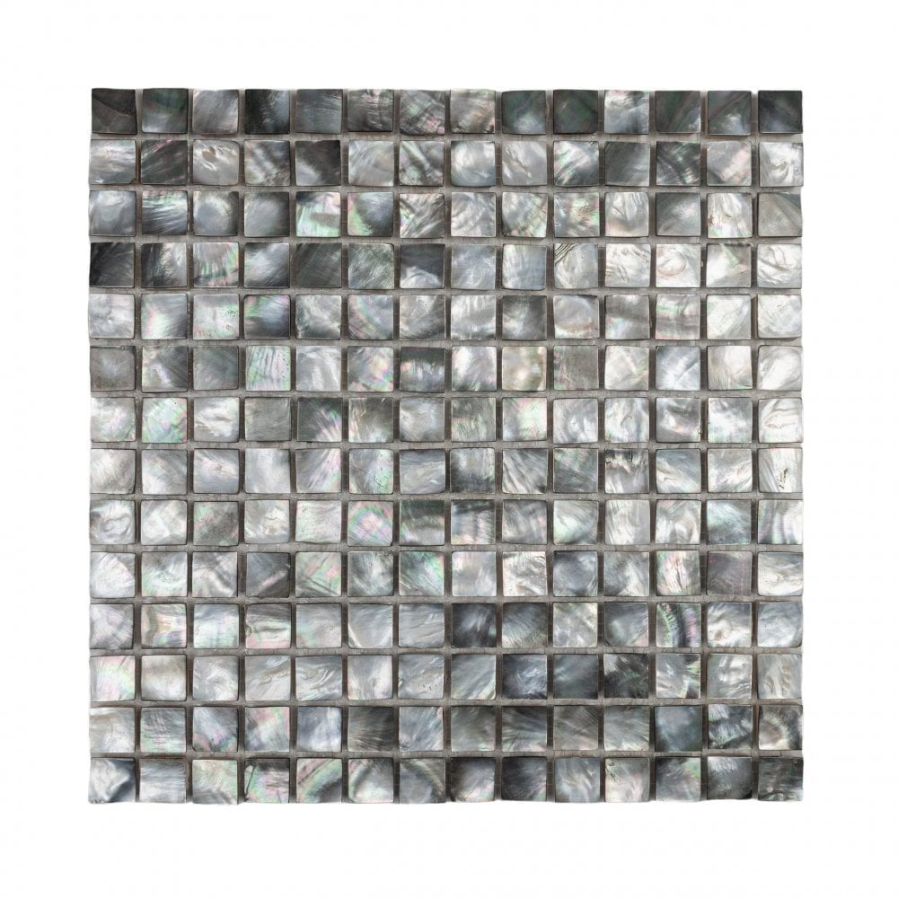 Square Black Mother of Pearl Mosaic 30.5x30.5 cm - Luxury Tiles UK