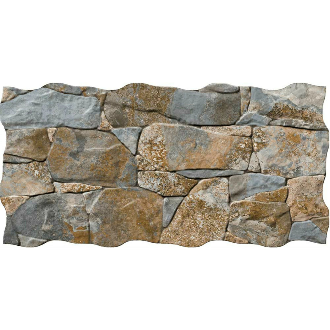 Stone wall slate tiles with natural stone texture on a white background