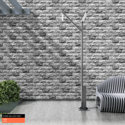 Stone Age Light Grey Split Face Wall Tile 300x600mm