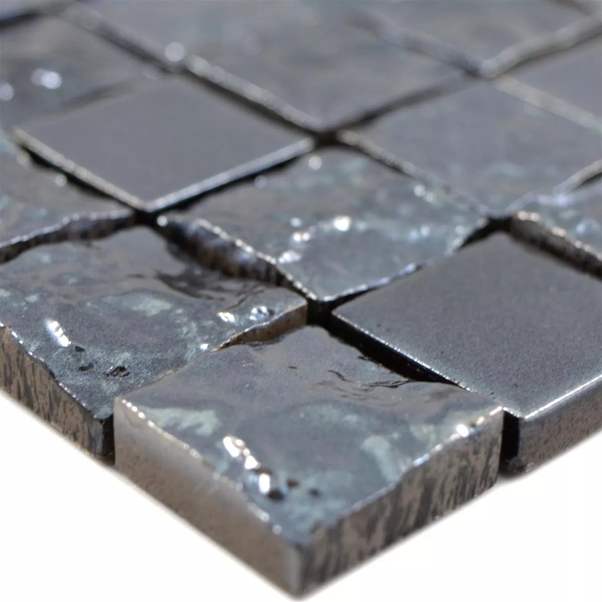 black crystal mosaic tile